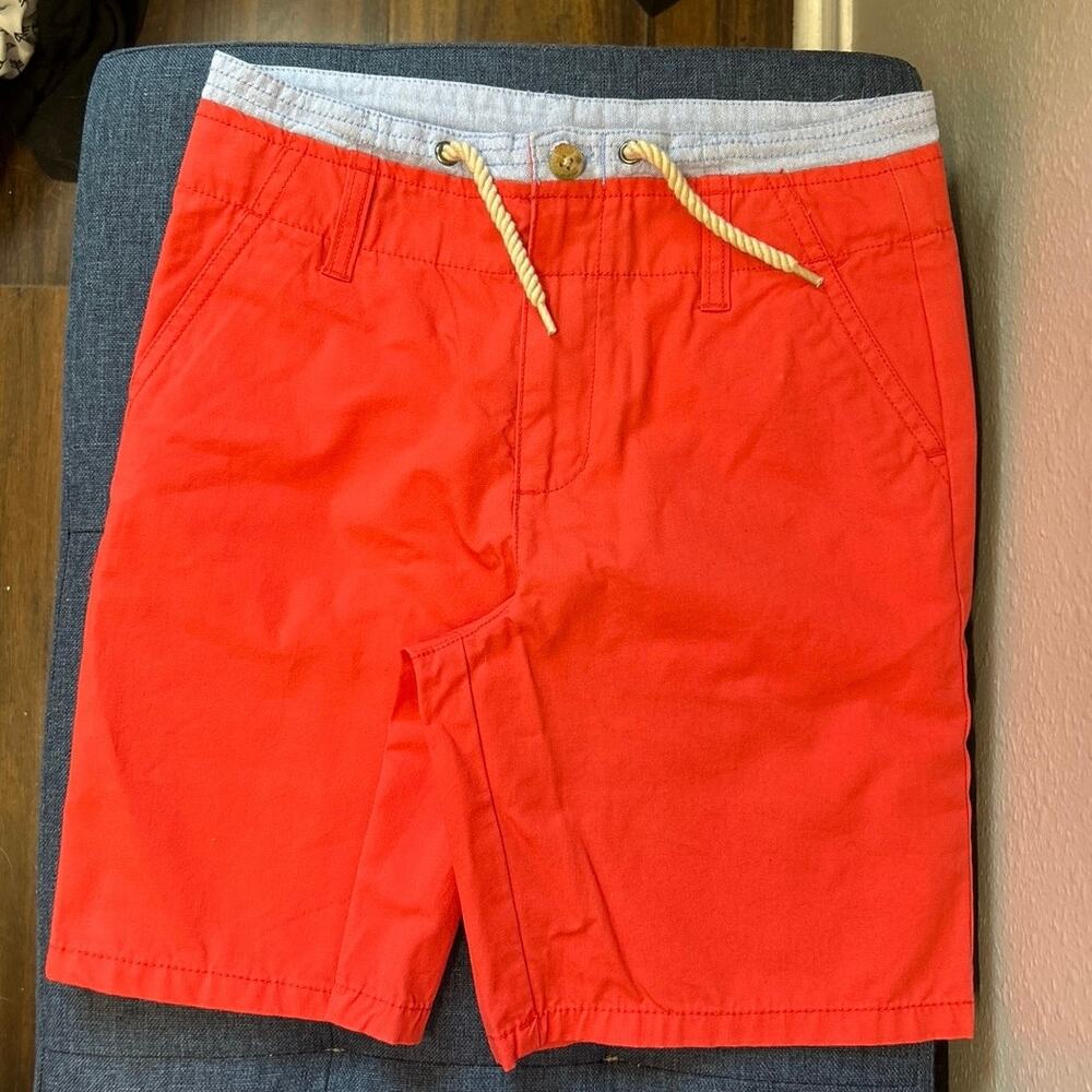 Janie & Jack NWT Boy Coral Red adjustable waist rope drawstring shorts size 10